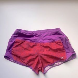 Nike red and purple dri-fit shorts